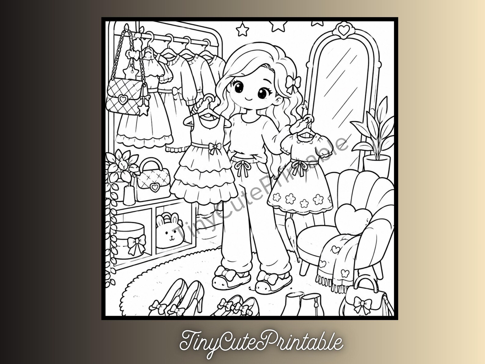 CuteLearner printable Kawaii Fashion Coloring Book for Teens, Cozy Self-Care Activity (PDF Download) — Coloring Books, Kawaii Coloring Books — preview 4